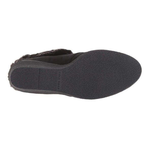 COLE HAAN Wedge Heel Lace Up Ankle Winter Boots with Faux Fur Cuff - Picture 6 of 11